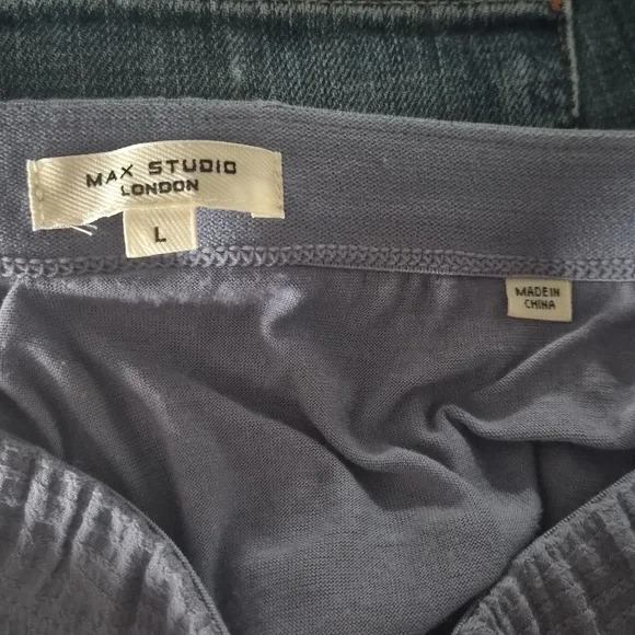 Max Studio Lavender Tiered Cotton Blend A-Line Skirt - Picture 2 of 6